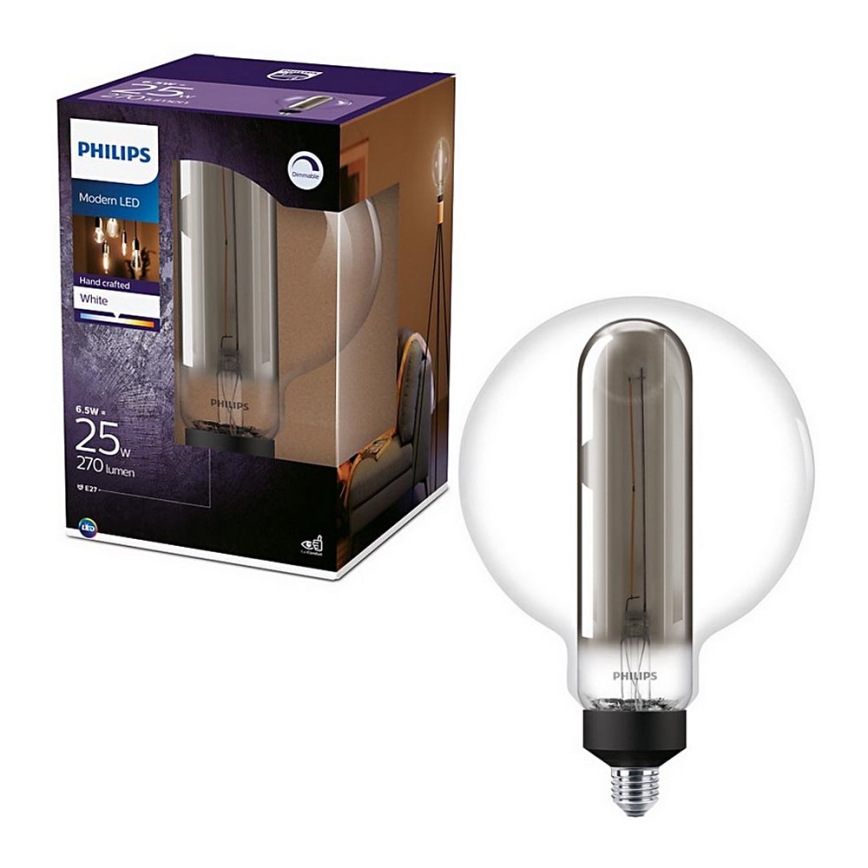 Philips G200 Smoky 4000K Ampoule LED Globe E27 à intensité