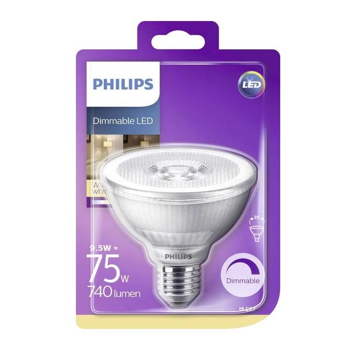 Ampoule LED à intensité variable Philips E27/9,5W/230V 2700K