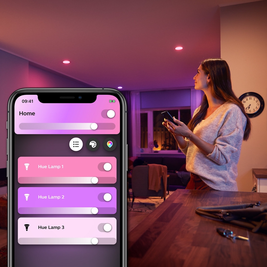 Ampoule LED à intensité variable Philips Hue White And Color Ambiance E27/6,5W/230V 2000-6500K