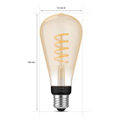 Ampoule LED à intensité variable Philips Hue WHITE AMBIANCE ST72 E27/7W/230V 2200-4500K