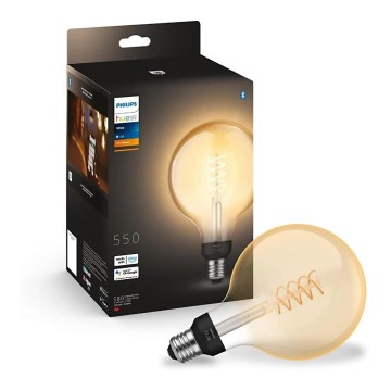 Ampoule LED à intensité variable Philips Hue WHITE FILAMENT G125 E27/7W/230V 2100K