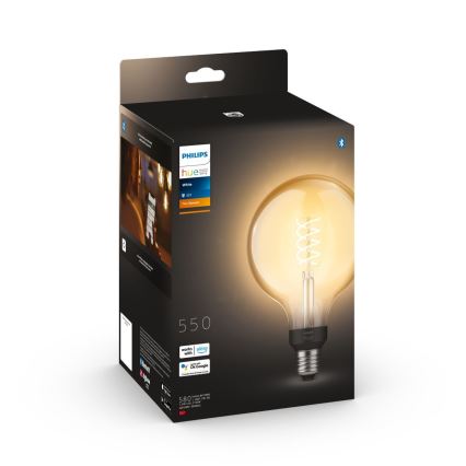 Ampoule LED à intensité variable Philips Hue WHITE FILAMENT G125 E27/7W/230V 2100K