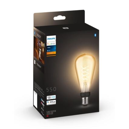 Ampoule LED à intensité variable Philips Hue WHITE FILAMENT ST72 E27/7W/230V 2100K