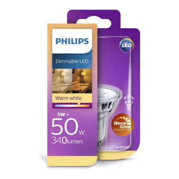 Ampoule LED à intensité variable Philips Warm Glow GU10/5W/230V 2200K-2700K