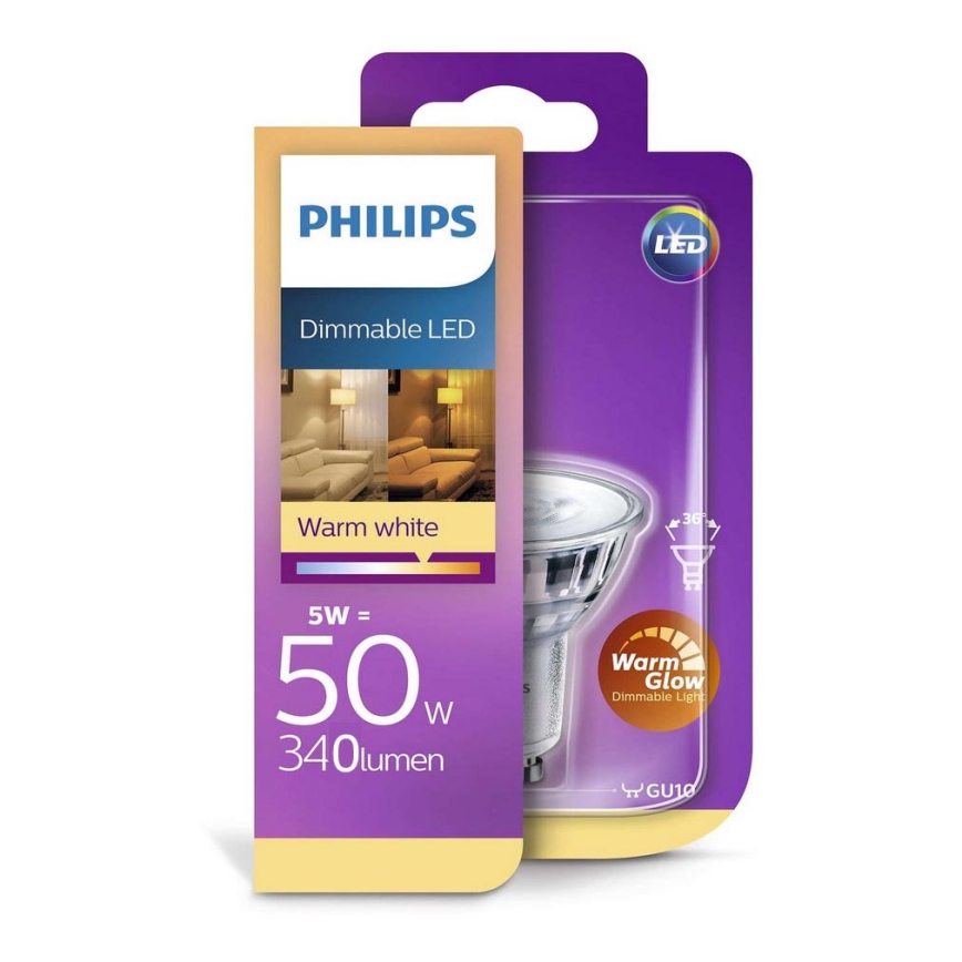 Ampoule LED à intensité variable Philips Warm Glow GU10/5W/230V 2200K-2700K