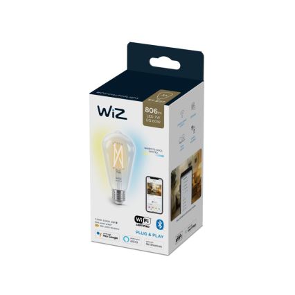 Ampoule LED à intensité variable FILAMENT ST64 E27/6,7W/230V 2700-6500K CRI 90 Wi-Fi - WiZ