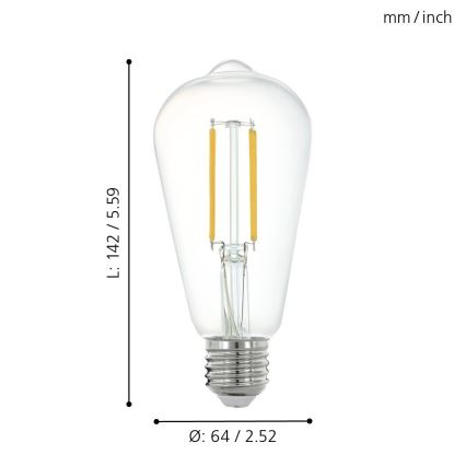 Ampoule LED à intensité variable E27/6W/230V 2700K - Eglo