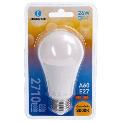 Ampoule LED A60 E27/26W/230V 3000K - Aigostar