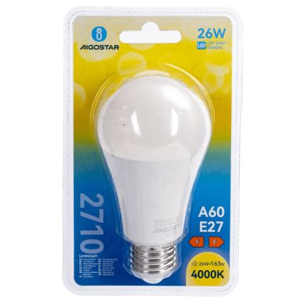 Ampoule LED A60 E27/26W/230V 4000K - Aigostar