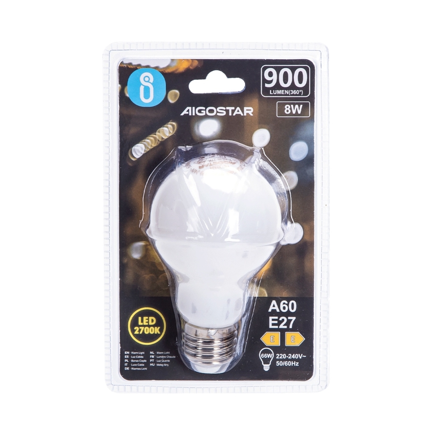 Ampoule LED A60 E27/8W/230V 330° 2700K - Aigostar