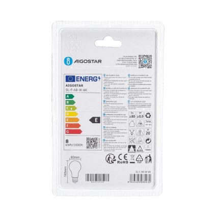 Ampoule LED A60 E27/8W/230V 330° 6500K - Aigostar