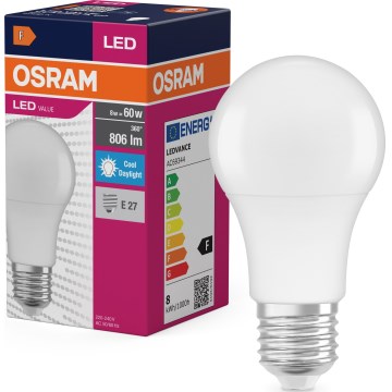 Ampoule LED A60 E27/8W/230V 6500K - Osram