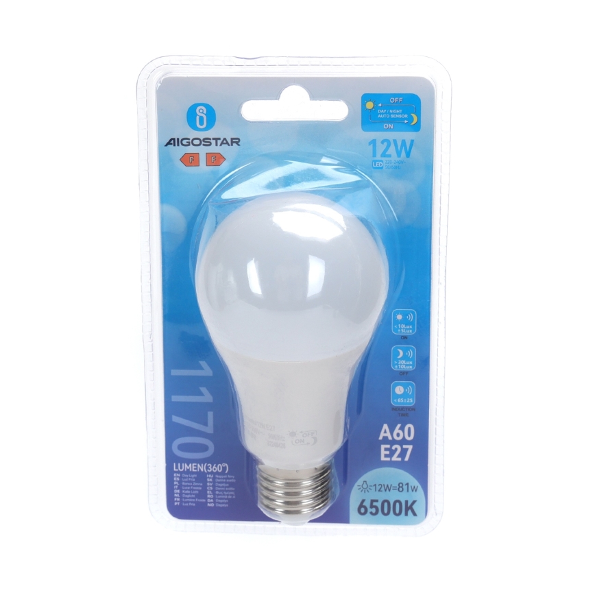 Ampoule LED avec capteur crépusculaire A60 E27/12W/230V 6500K - Aigostar