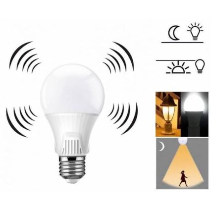 Ampoule LED avec détecteur de mouvement E27/9W/230V 6500K