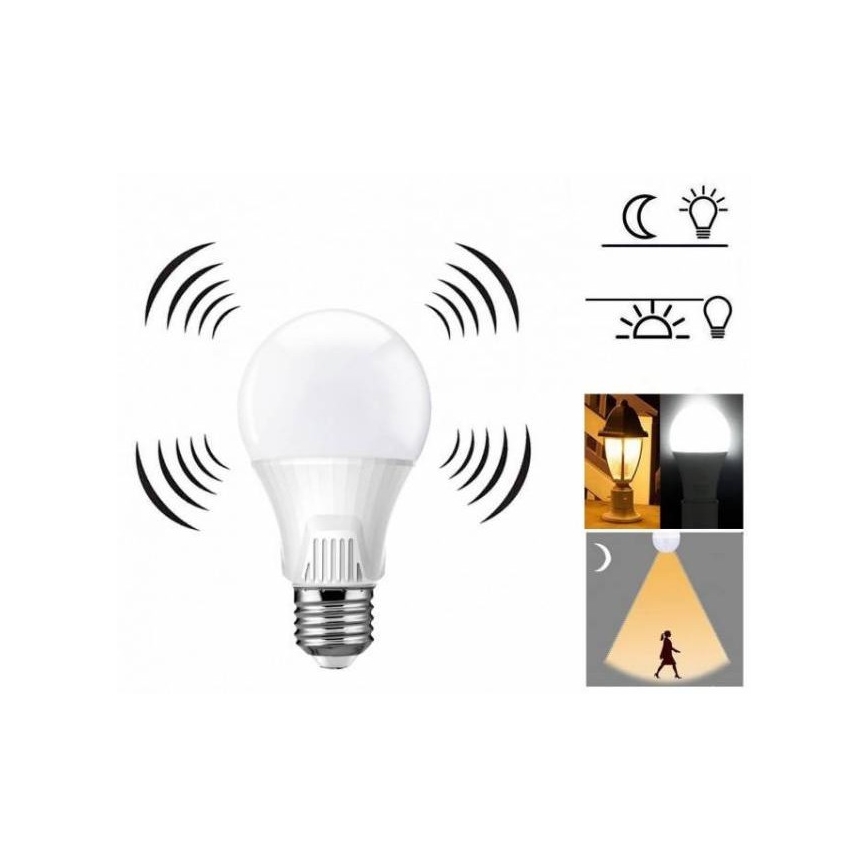 Ampoule LED avec détecteur de mouvement E27/9W/230V 6500K