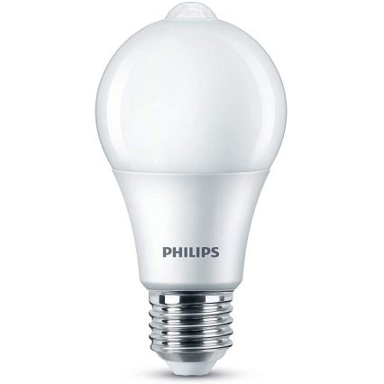 Ampoule LED avec détecteur de mouvement Philips E27/8W/230V 2700K