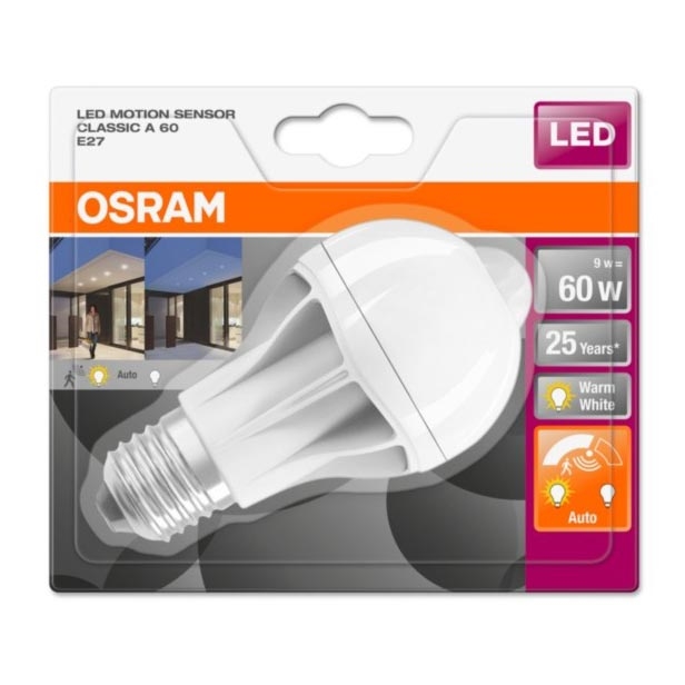 Ampoule LED avec détecteur de mouvement STAR E27/9W/230V 2700K - Osram
