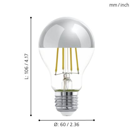 Ampoule LED avec miroir sphérique A60 E27/7W/230V 2700K - Eglo 11834