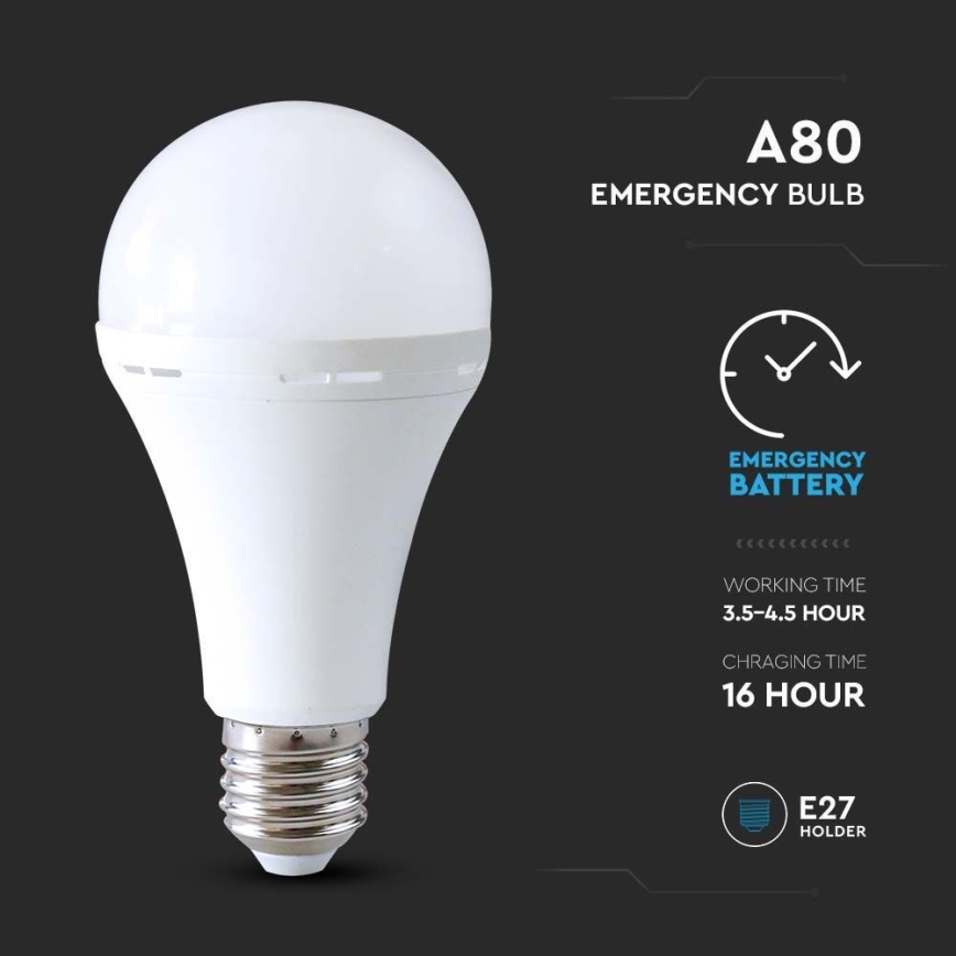 Ampoule LED avec mode d'urgence A80 E27/12W/230V 4000K