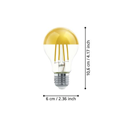 Ampoule LED avec surface miroir sphérique A60 E27/7,3W/230V 2700K - Eglo 110031