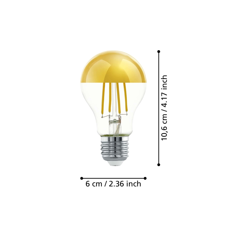 Ampoule LED avec surface miroir sphérique A60 E27/7,3W/230V 2700K - Eglo 110031