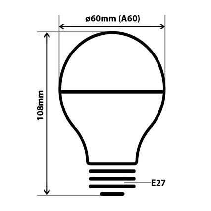 Ampoule LED avec surface miroir sphérique DECOR MIRROR A60 E27/8W/230V 4200K doré