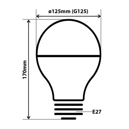 Ampoule LED avec surface miroir sphérique DECOR MIRROR G125 E27/12W/230V 4200K doré