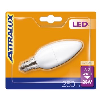 Ampoule LED B35 E14/3,2W/230V 2700K - Attralux