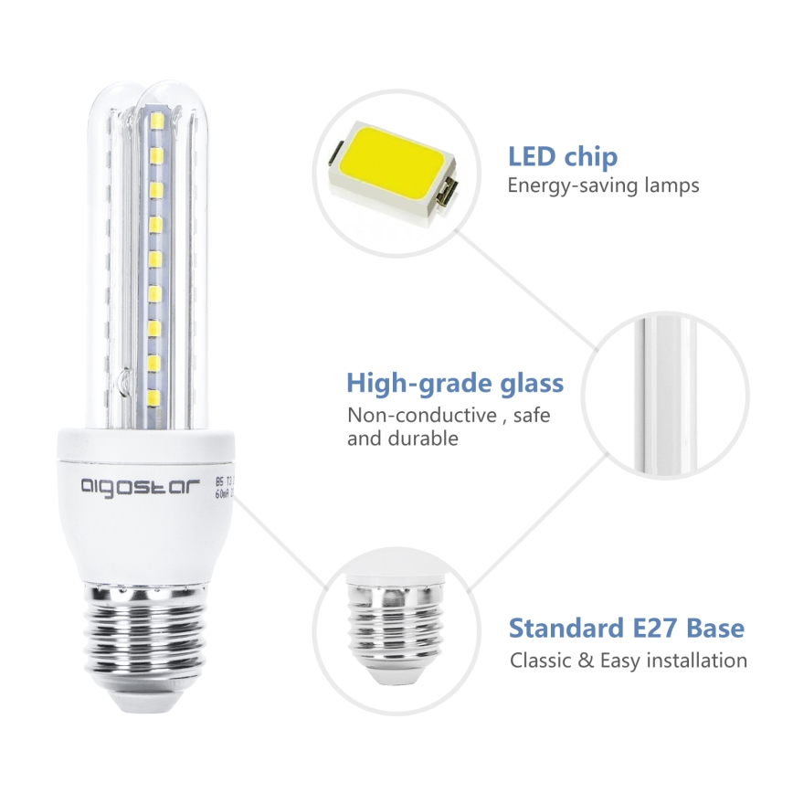 Ampoule LED B5 E27/8W/230V 6500K - Aigostar