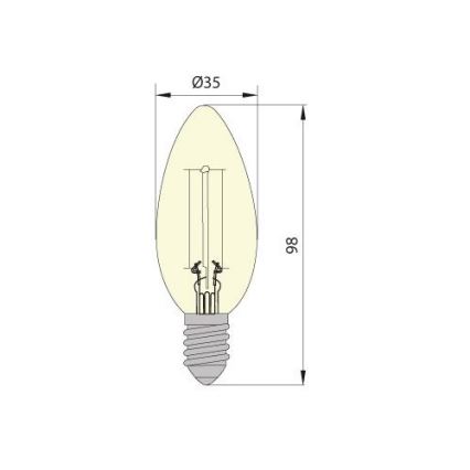 Ampoule LED CLASIC AMBER C35 E14/5W/230V 2200K -  Brilagi