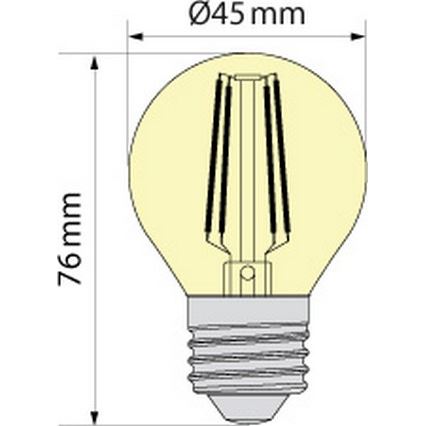 Ampoule LED CLASIC AMBER G45 E27/4W/230V 2200K -  Brilagi