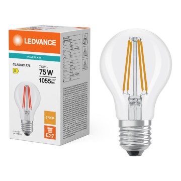 Ampoule LED CLASSIC FILAMENT A60 E27/7,5 W/230 V 2700 K - Ledvance