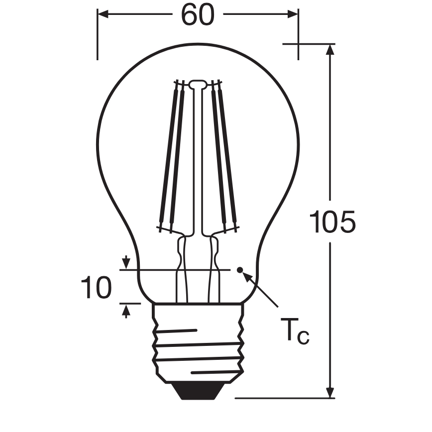 Ampoule LED CLASSIC FILAMENT A60 E27/7,5 W/230 V 2700 K - Ledvance