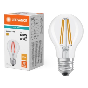 Ampoule LED CLASSIC FILAMENT A60 E27/7W/230V 2700K - Ledvance