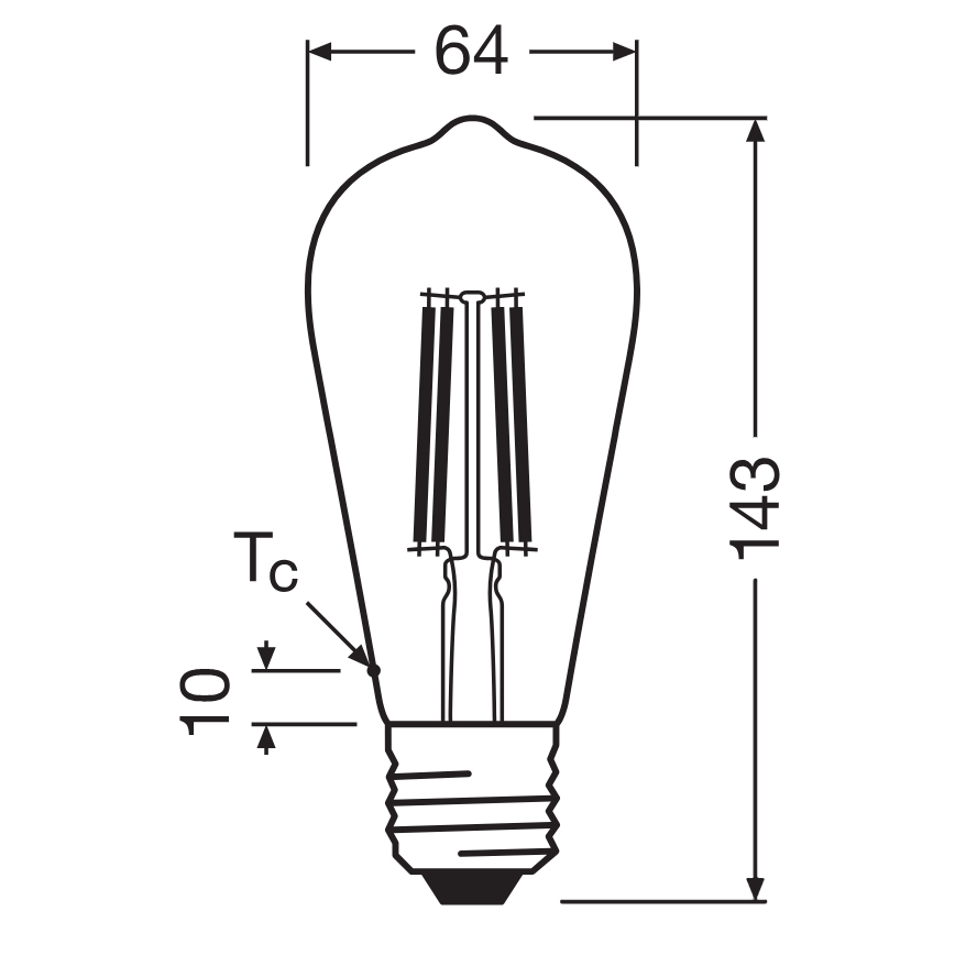 Ampoule LED CLASSIC FILAMENT E27/6,5W/230V 4000K - Osram