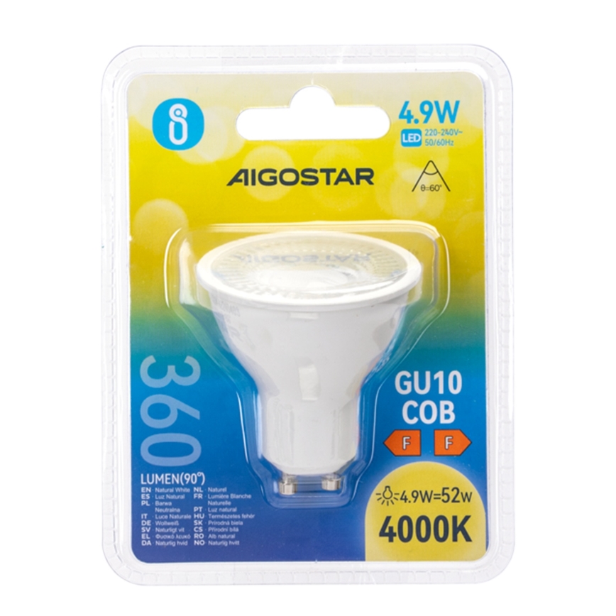 Ampoule LED COB GU10/4,9W/230V 4000K - Aigostar