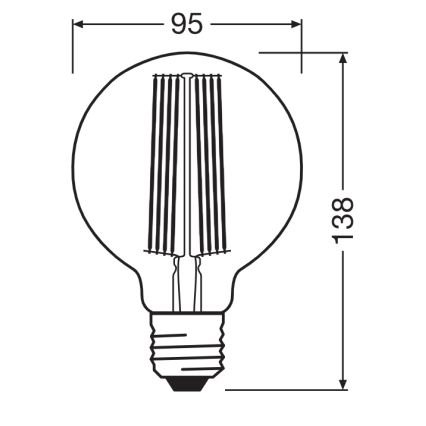 Ampoule LED dimmable à filament vintage E27, 5,8 W, 230 V, 2200 K - Osram