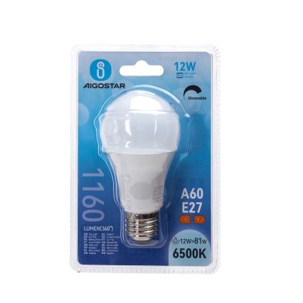 Ampoule LED dimmable A60 E27/12W/230V 6500K - Aigostar