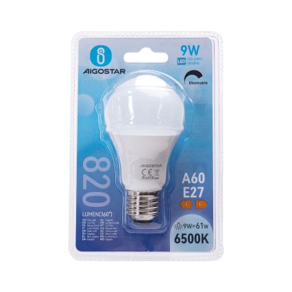 Ampoule LED dimmable A60 E27/9W/230V 6500K - Aigostar