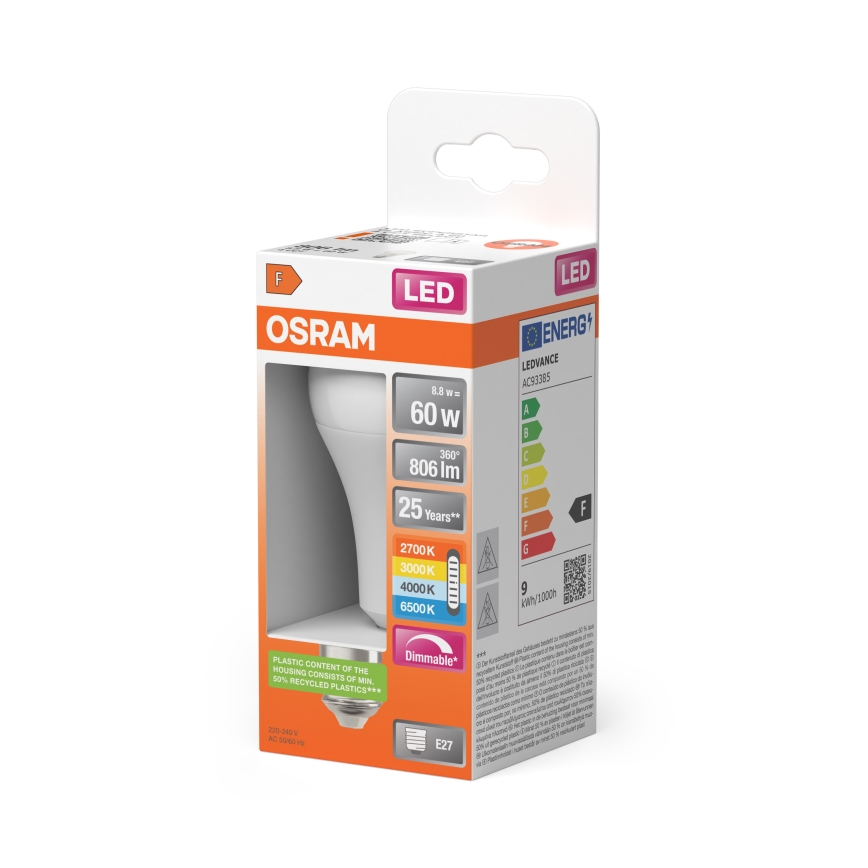 Ampoule LED dimmable CLASSIC A60 E27/8,8W/230V 2700/3000/4000/6500K - Osram
