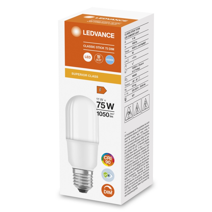 Ampoule LED dimmable E27/11W/230V 6500K IRC 90 - Ledvance