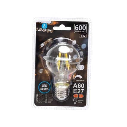Ampoule LED dimmable FILAMENT A60 E27/6W/230V 6500K - Aigostar