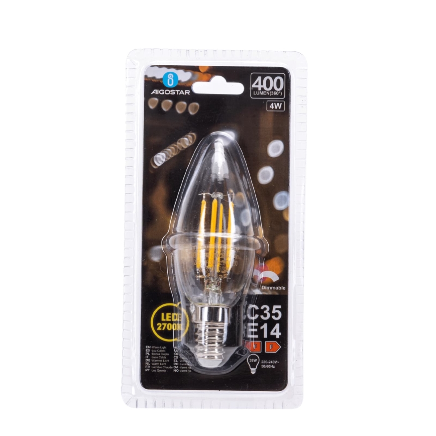 Ampoule LED dimmable FILAMENT C35 E14/4W/230V 2700K - Aigostar