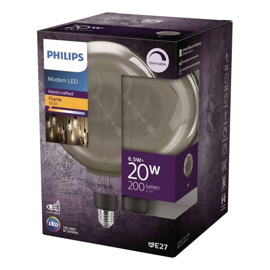 Ampoule LED dimmable FILAMENT G200 E27/6,5W/230V 1800K