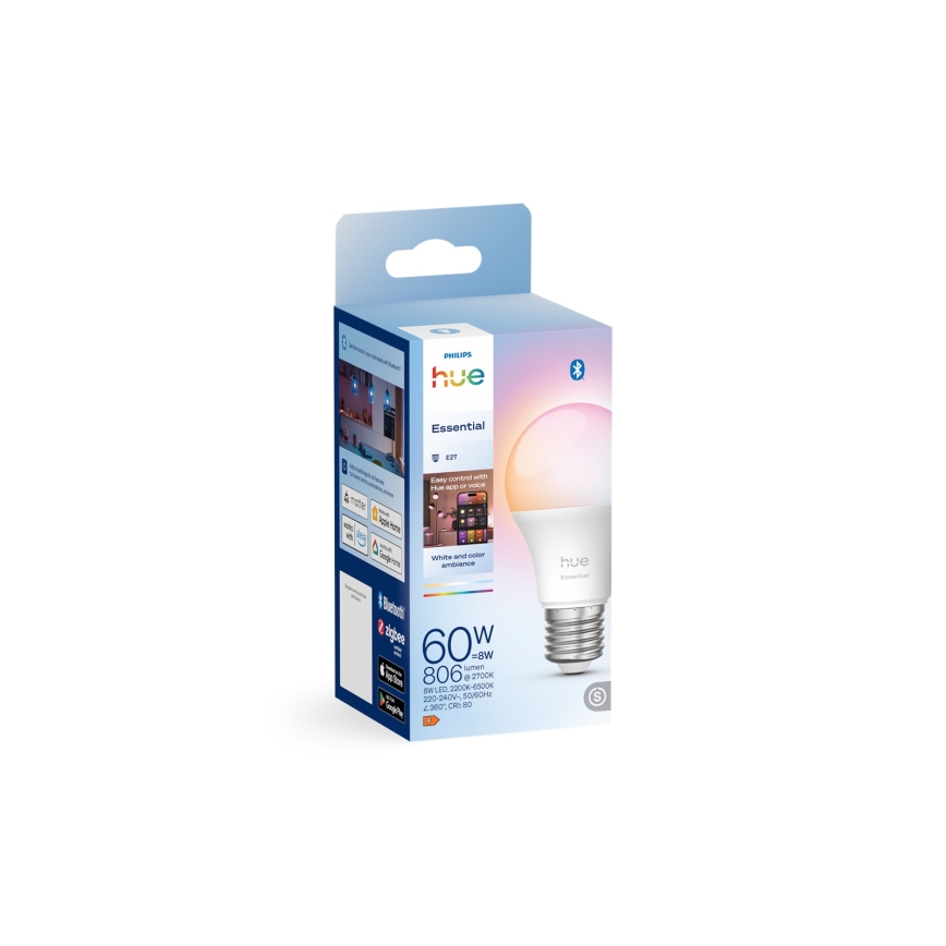 Ampoule LED dimmable Philips Hue White And Color Ambiance Essential E27/8W/230V 2200-6500K
