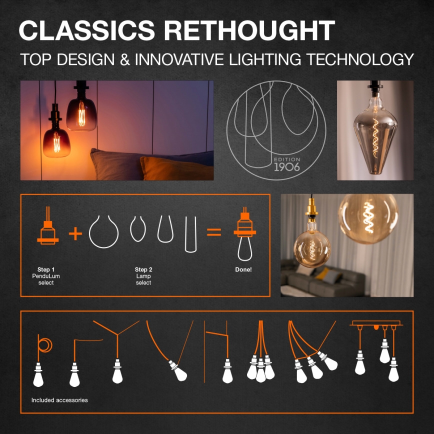 Ampoule LED dimmable VINTAGE FILAMENT E27/11W/230V 1800K - Osram