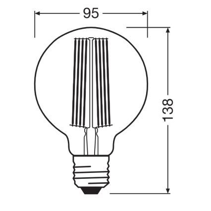 Ampoule LED dimmable VINTAGE FILAMENT E27/11W/230V 1800K - Osram