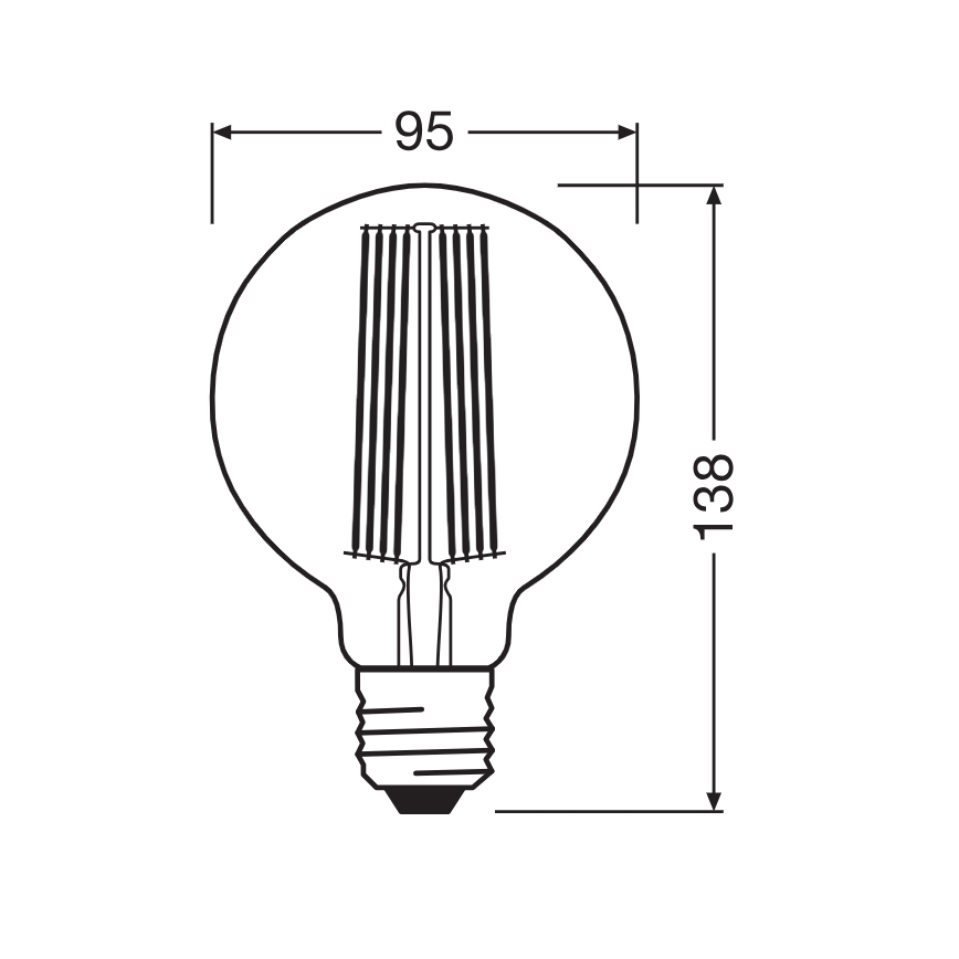 Ampoule LED dimmable VINTAGE FILAMENT E27/11W/230V 1800K - Osram
