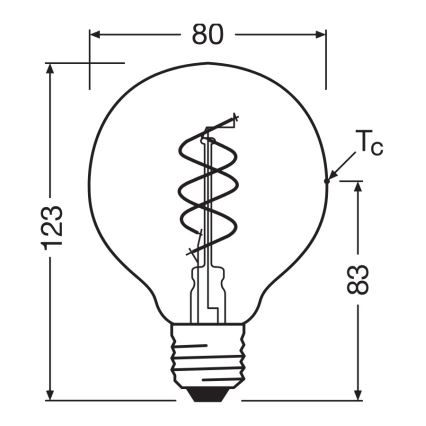 Ampoule LED dimmable VINTAGE FILAMENT E27/4,9W/230V 2200K IRC 90 - Osram