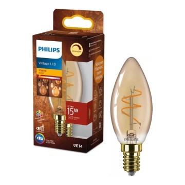 Ampoule LED dimmable VINTAGE Philips B35 E14/2,7W/230V 1800K IRC 90
